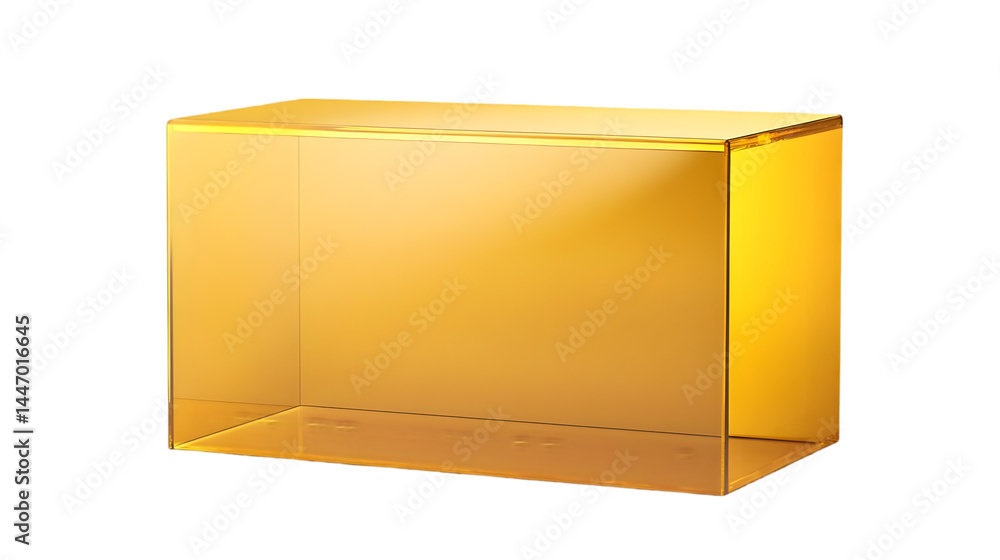 Poster gold rectangular display box isolated background illustration 3d model