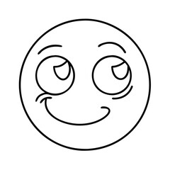 Fototapeta premium emoji icon, emoji line art - simple line art of emoji, perfect for emoji logos and icons