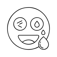 emoji icon, emoji line art - simple line art of emoji, perfect for emoji logos and icons