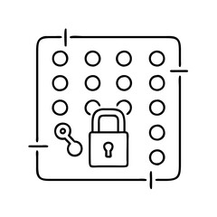 lock screen icon, lock screen line art - simple line art of lock screen, perfect for lock screen logos and icons