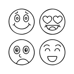 emoji reactions icon, emoji reactions line art - simple line art of emoji reactions, perfect for emoji reactions logos and icons