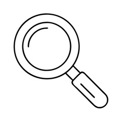 magnifying glass icon, magnifying glass line art - simple line art of magnifying glass, perfect for magnifying glass logos and icons