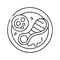 meat icon, meat line art - simple line art of meat, perfect for meat logos and icons