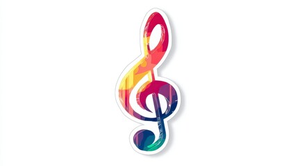 Obraz premium Vibrant Colorful Treble Clef Design