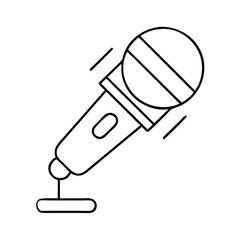 microphone icon, microphone line art - simple line art of microphone, perfect for microphone logos and icons