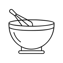mixing bowl icon, mixing bowl line art - simple line art of mixing bowl, perfect for mixing bowl logos and icons