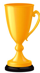 Gold Trophy Illustration, Award, Winner, Achievement, Celebration, Competition, Victory, Realistic 3D Model Isolated Background