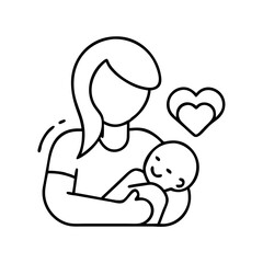 mother and baby icon, mother and baby line art - simple line art of mother and baby, perfect for mother and baby logos and icons