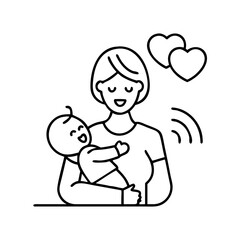 mother and baby icon, mother and baby line art - simple line art of mother and baby, perfect for mother and baby logos and icons