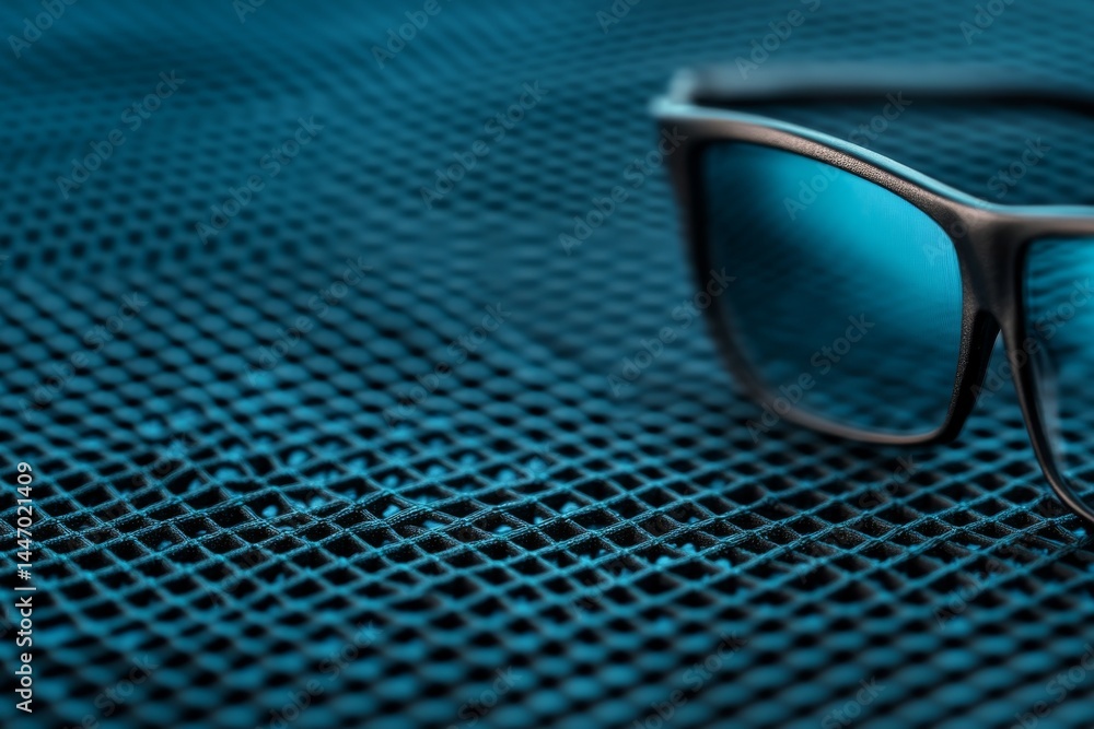 Poster close-up shot displays a pixel portrait with striking shadows and sharp details, blending technology