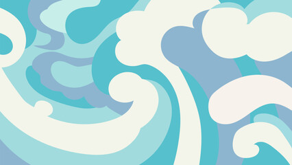 Dynamic Ocean Flowing Water and Wave Movement Art. Perfect for marine-themed projects, digital wallpapers, or nautical design elements, adds a sense of fluidity and energy to any creative work