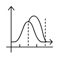 normal curve icon, normal curve line art - simple line art of normal curve, perfect for normal curve logos and icons