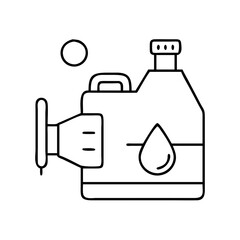 oil change icon, oil change line art - simple line art of oil change, perfect for oil change logos and icons
