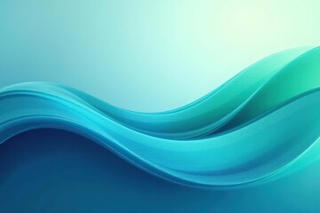 Fototapeta premium Abstract wavy lines, flowing design in calming blues and greens, green, gradient