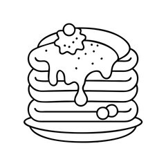 pancake icon, pancake line art - simple line art of pancake, perfect for pancake logos and icons