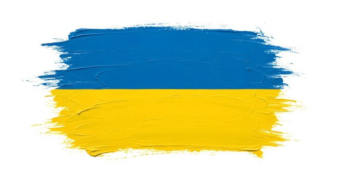 Ukrainian Flag Painted Texture Blue Yellow National Symbol Patriotism