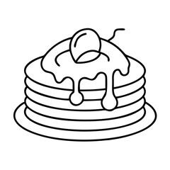 pancake icon, pancake line art - simple line art of pancake, perfect for pancake logos and icons