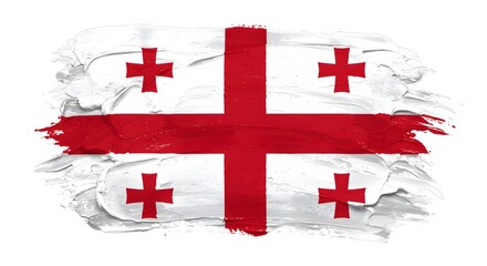 Georgian Flag Abstract Paint Stroke Design National Symbol Artwork