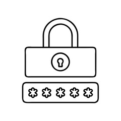 password lock icon, password lock line art - simple line art of password lock, perfect for password lock logos and icons