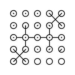 pattern lock icon, pattern lock line art - simple line art of pattern lock, perfect for pattern lock logos and icons