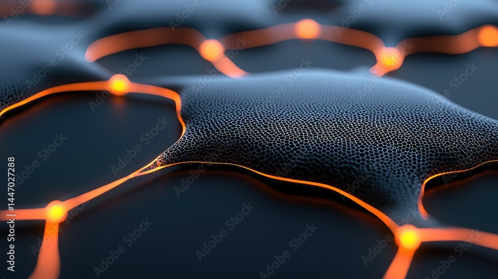 Poster abstract artwork showcasing an interconnected network of nodes and lines