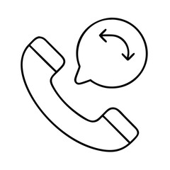 phone call icon, phone call line art - simple line art of phone call, perfect for phone call logos and icons