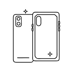 phone case icon, phone case line art - simple line art of phone case, perfect for phone case logos and icons