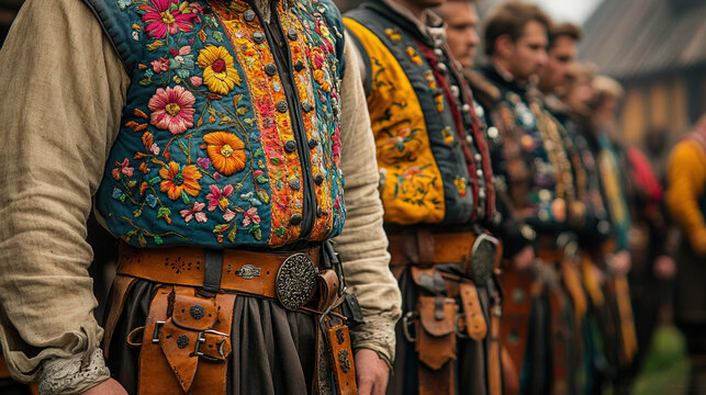 Traditional embroidered vests and breeches