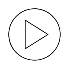 play button icon, play button line art - simple line art of play button, perfect for play button logos and icons