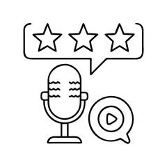 podcast rating icon, podcast rating line art - simple line art of podcast rating, perfect for podcast rating logos and icons