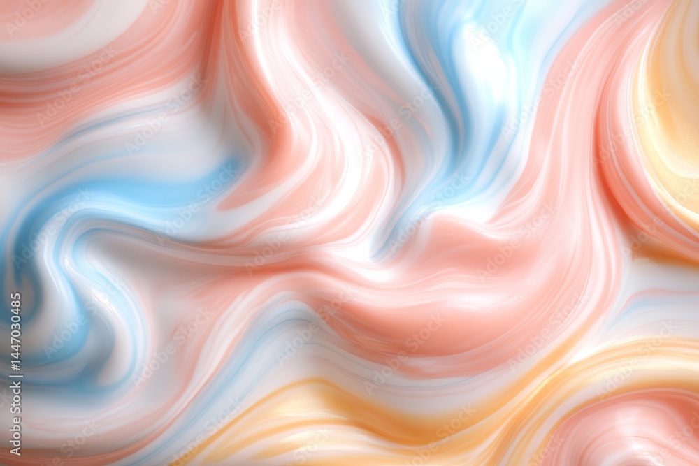 Poster close-up of a seamless background exhibiting flowing multicolored waves, interspersed with luxurious
