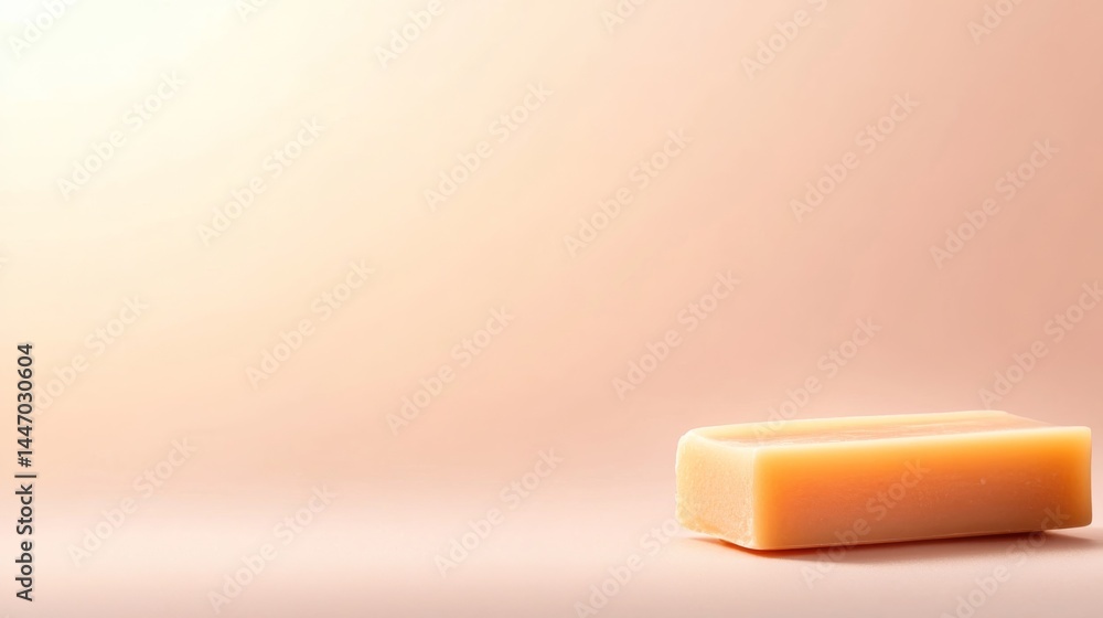 Leinwandbilder a shiny gold rectangular bar rests against a soft pastel background, highlighting its polished surfa
