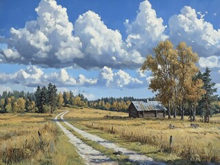 Fototapeta premium autumn landscape in the countryside