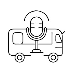 podcast trailer icon, podcast trailer line art - simple line art of podcast trailer, perfect for podcast trailer logos and icons