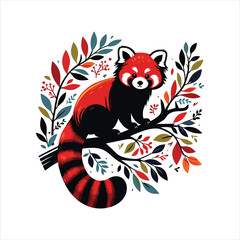 Rad Panda Vector Illustration Cute Cool and Edgy Cartoon Panda Design