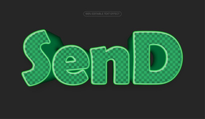 Send 3d editable premium vector text effect