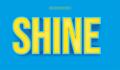 Shine 3d editable premium vector text effect