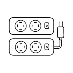power strip icon, power strip line art - simple line art of power strip, perfect for power strip logos and icons