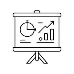presentation icon, presentation line art - simple line art of presentation, perfect for presentation logos and icons