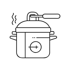 pressure cooker icon, pressure cooker line art - simple line art of pressure cooker, perfect for pressure cooker logos and icons
