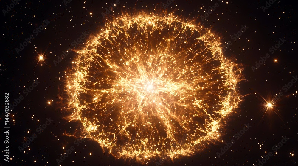 Poster cosmic explosion event in outer space stunning visuals of star formation astronomy and science high-