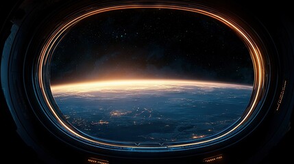 A view of planet Earth seen through an orbital window