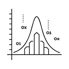probability distribution icon, probability distribution line art - simple line art of probability distribution, perfect for probability distribution logos and icons