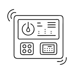 programmable thermostat icon, programmable thermostat line art - simple line art of programmable thermostat, perfect for programmable thermostat logos and icons