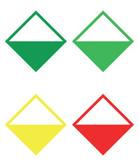 Colorful Diamond Warning Symbols Set Vector Illustration