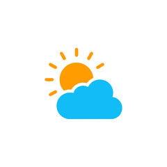 Clear sky with cloud icon flat vector design