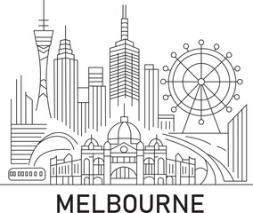  Melbourne City Line Draw Simple Minimalist