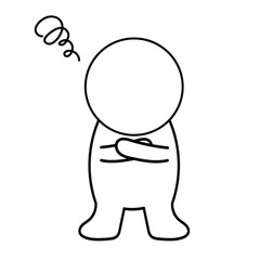 悩ませている人物シンプルアイコン