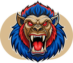 Gorilla Head Mascot Logo Vector