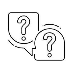 question mark and exclamation icon, question mark and exclamation line art - simple line art of question mark and exclamation, perfect for question mark and exclamation logos and icons